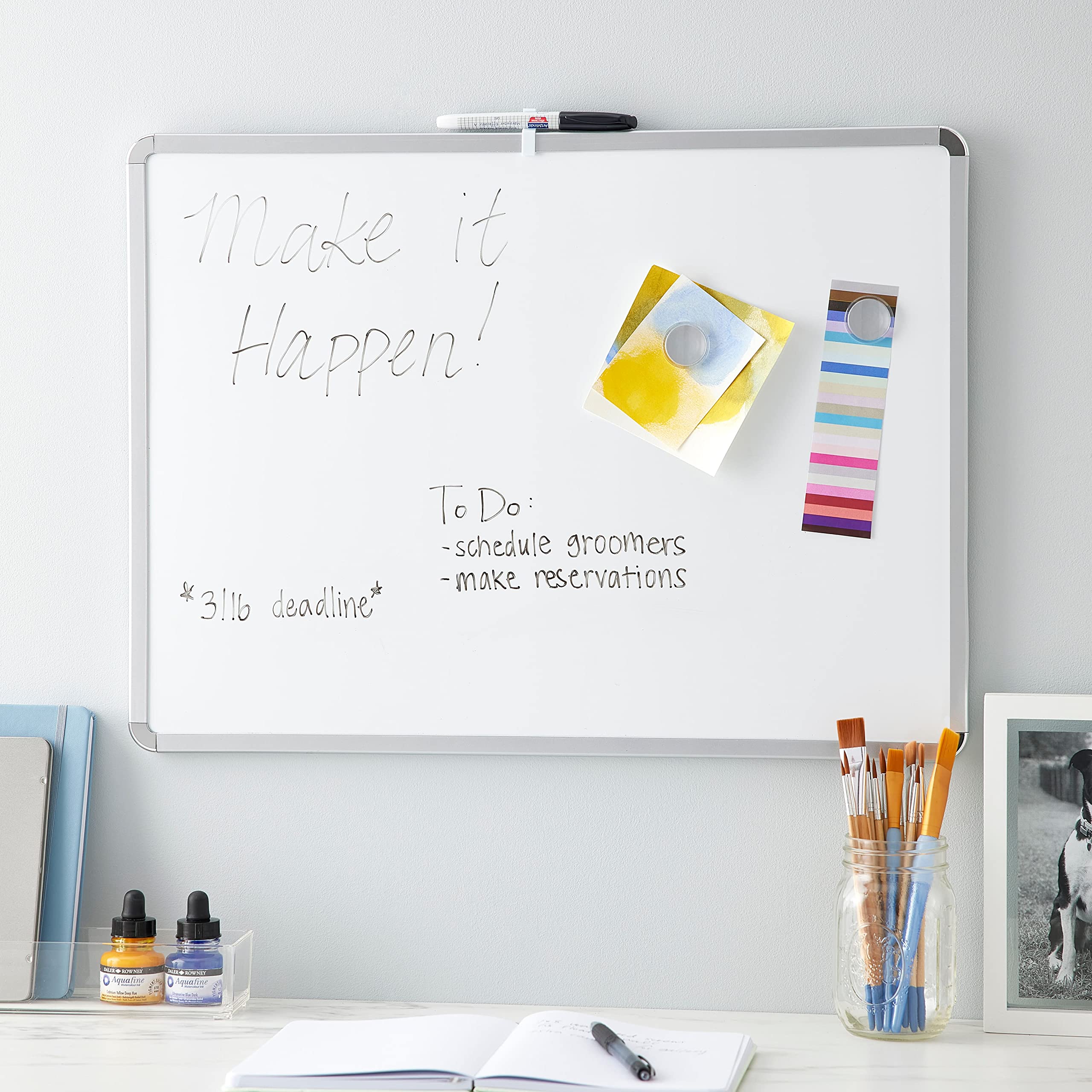 Amazon.com: Metal 17”; x 23”; Framed Magnetic Dry Erase